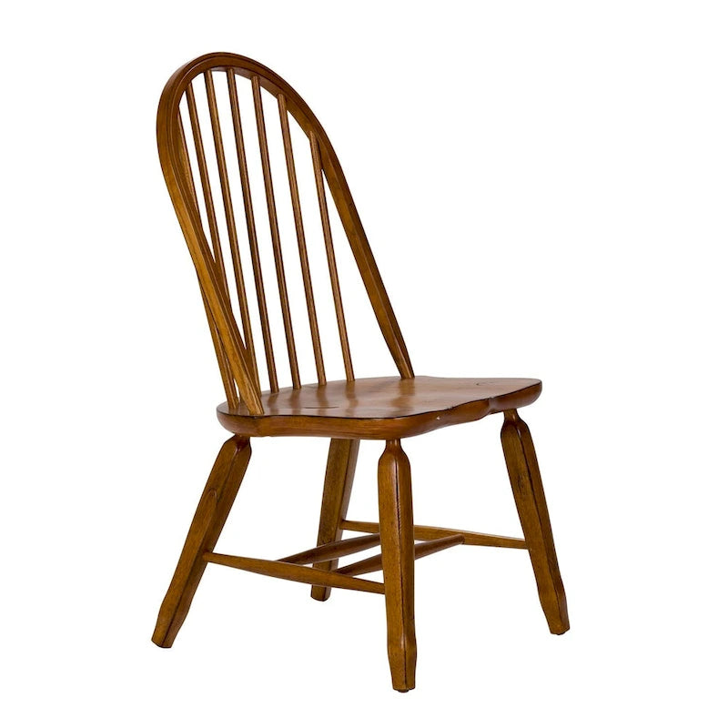 Treasures Rustic Oak Bow Back Dining Chair (Set of 2) 4