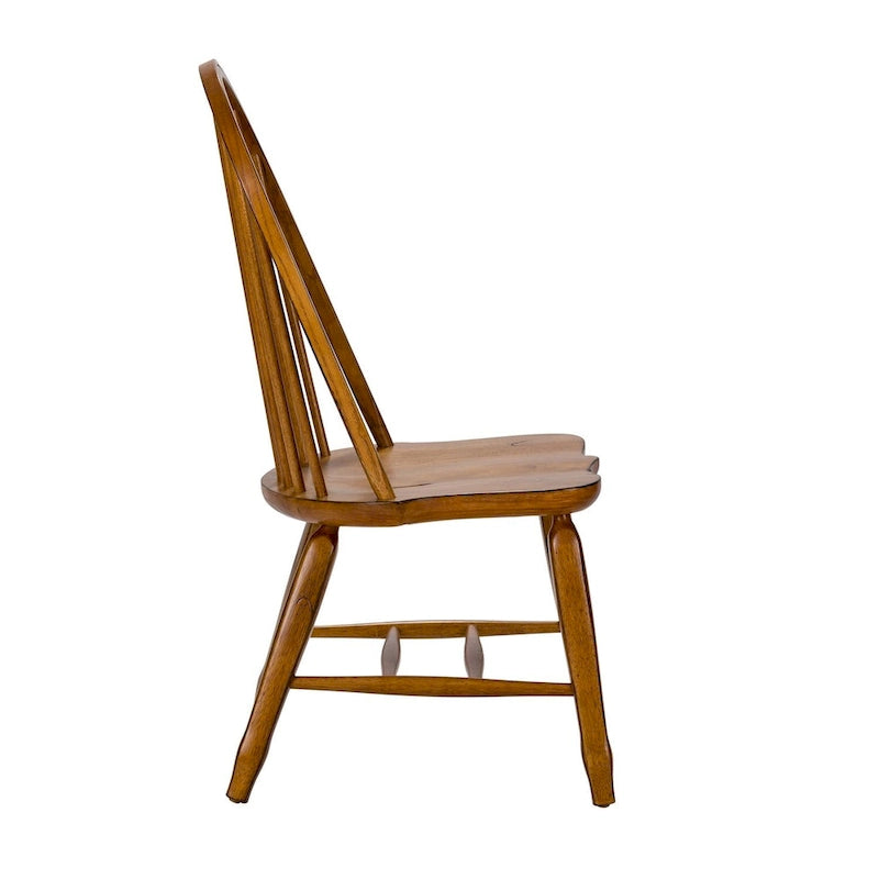 Treasures Rustic Oak Bow Back Dining Chair (Set of 2) 5