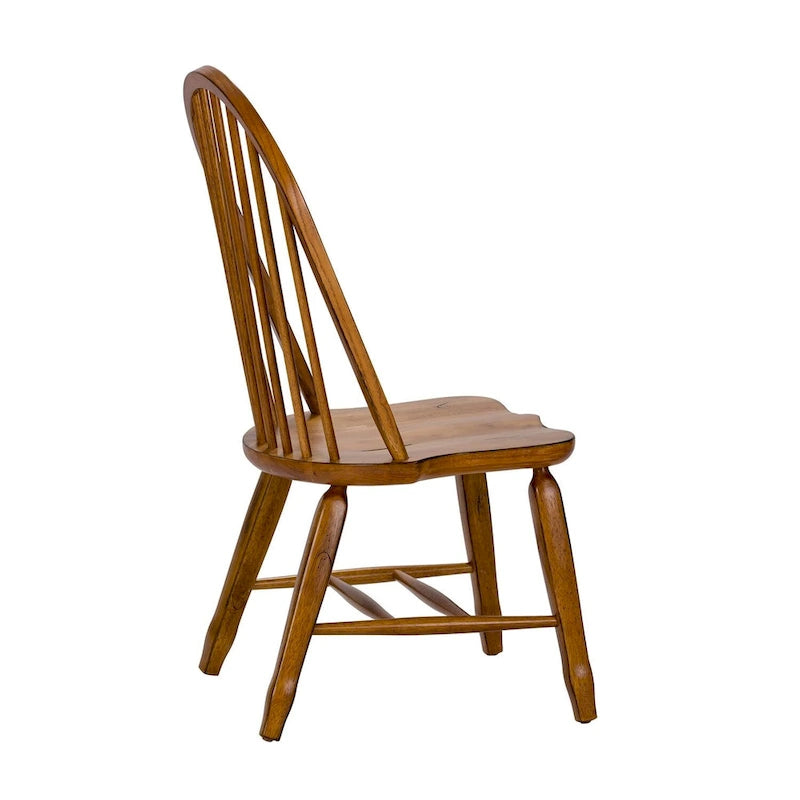Treasures Rustic Oak Bow Back Dining Chair (Set of 2) 6