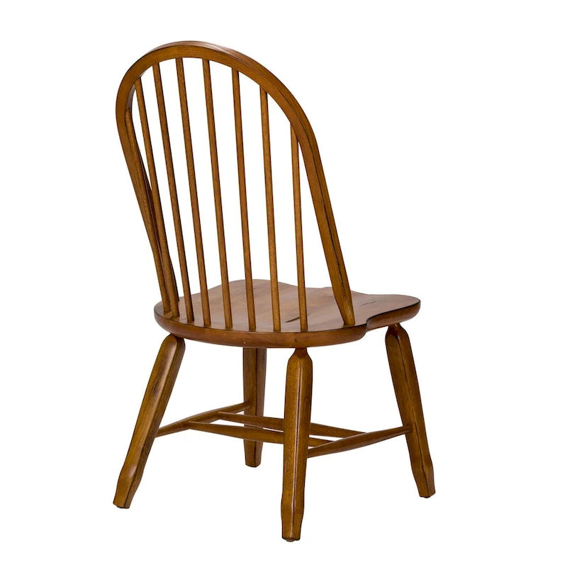 Treasures Rustic Oak Bow Back Dining Chair (Set of 2) 7