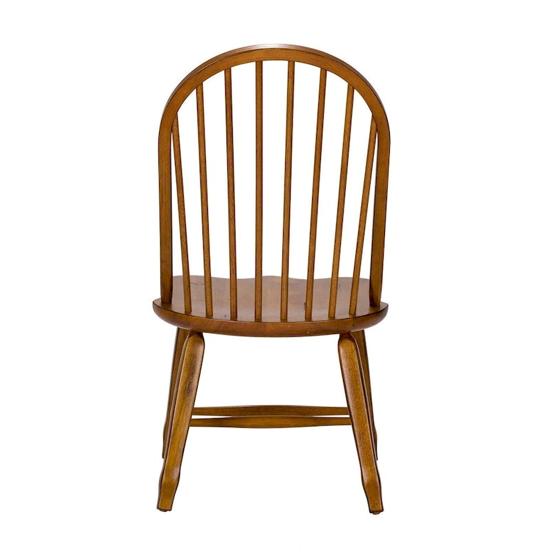 Treasures Rustic Oak Bow Back Dining Chair (Set of 2) 8