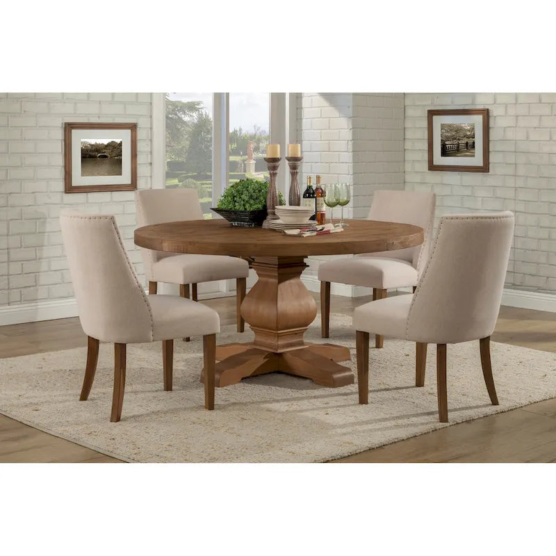 Alpine Furniture Kensington Set of 2 Upholstered Parson Chairs 3