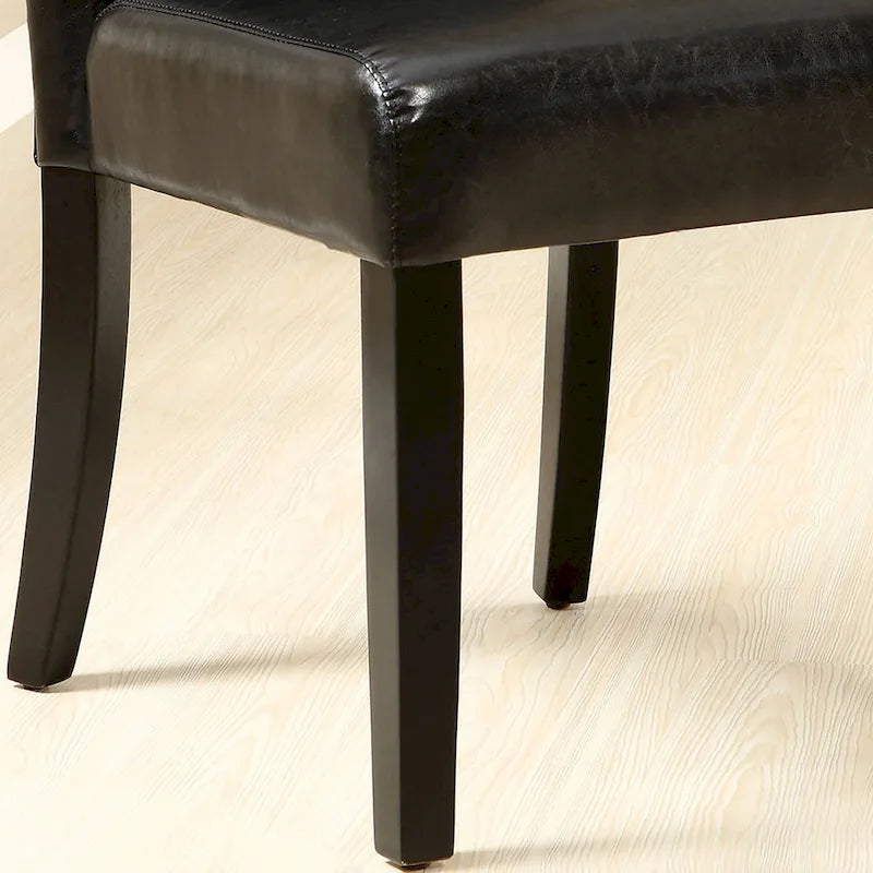 Lerc Contemporary Espresso Faux Leather Tufted Side Chair by Furniture of America (Set of 2) 5