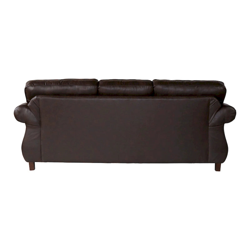 Roundhill Furniture Leinster Fabric Upholstered Nailhead Sofa and Loveseat Set in Espresso 4