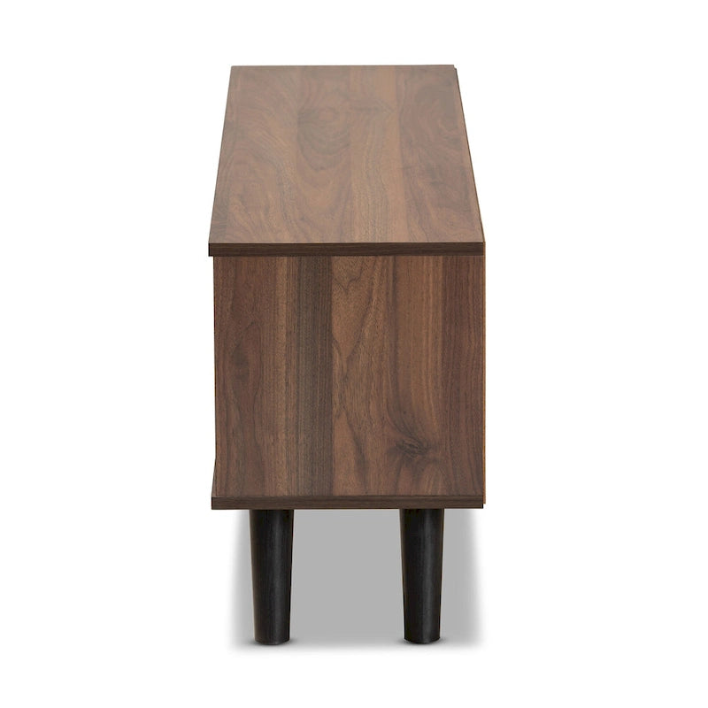 Mallory Two-Tone Walnut Brown and Grey Finished Wood TV Stand 5
