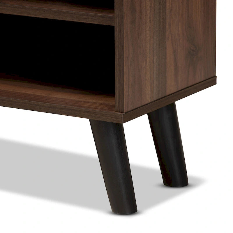 Mallory Two-Tone Walnut Brown and Grey Finished Wood TV Stand 6