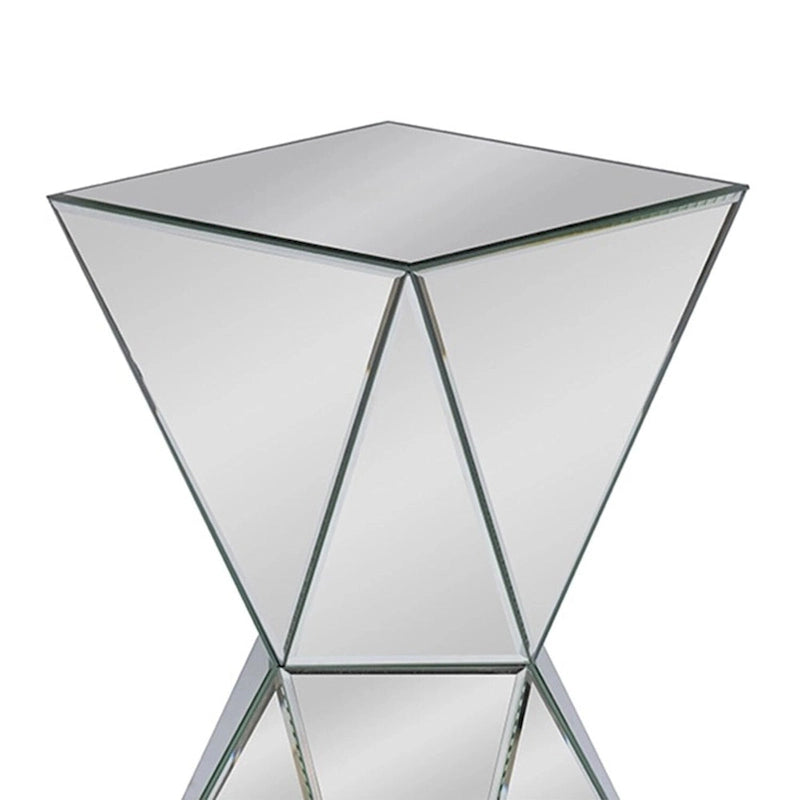 Rebecca Contemporary Multi-Faceted Mirrored Side Table 4