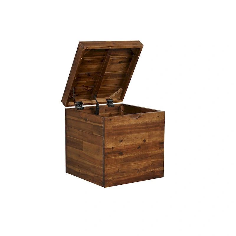 Baule cubo contenitore Emilia 17.75 marrone scuro