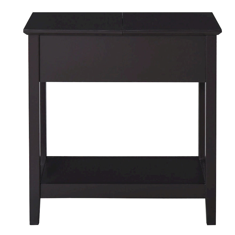HOMCOM End Side Table in Flip Top Design with Cabinet and Bottom Shelf, Storage Furniture Decoration for Bedroom 3