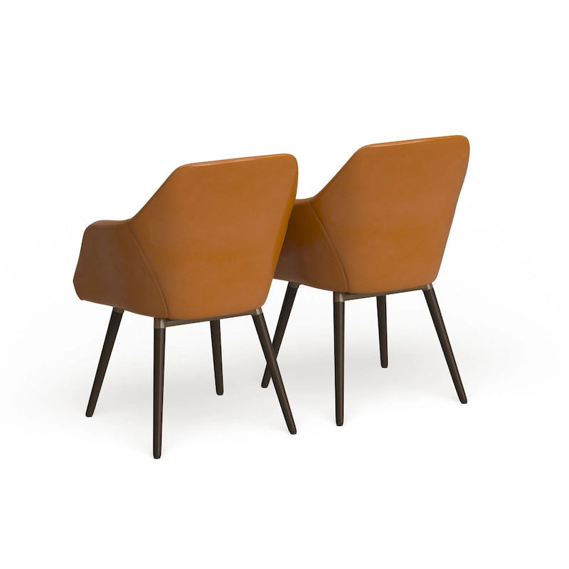 Carson Carrington Akrehamn Cappuccino Faux Leather Armchair (Set of 2) 4
