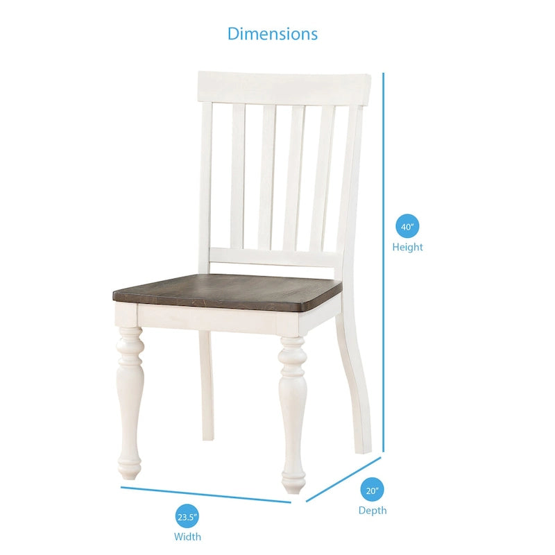 Steve Silver Jillian Farmhouse Two-Tone Side Chair, Set of 2 6