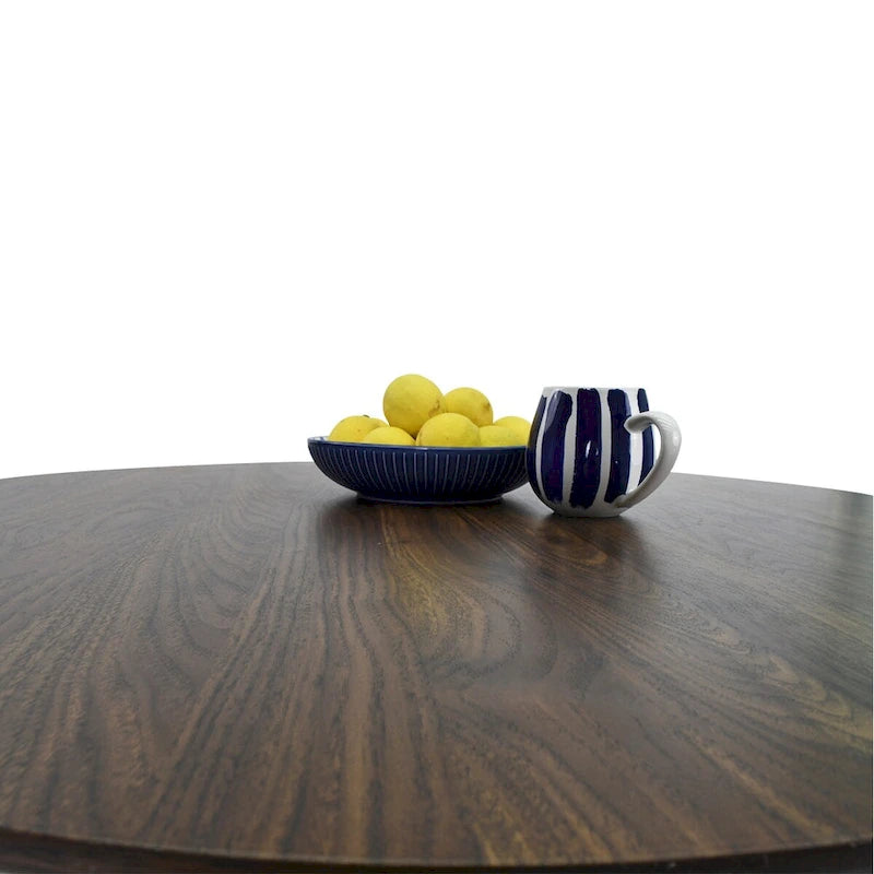 Round Walnut Color Dining Table 5