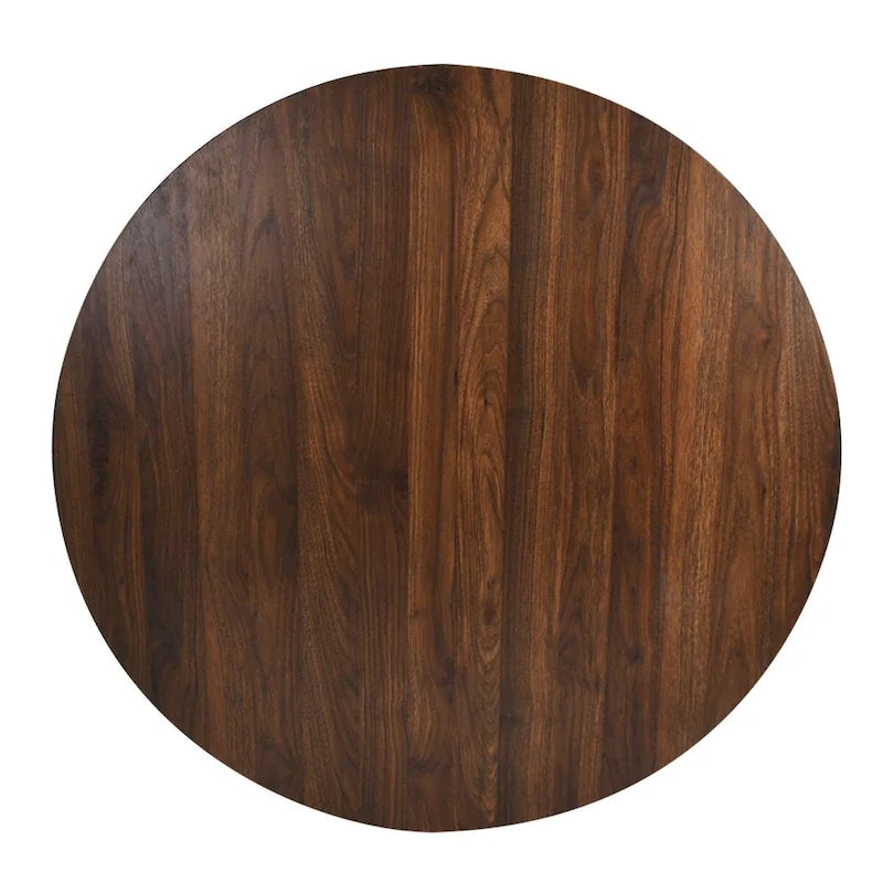 Round Walnut Color Dining Table 10