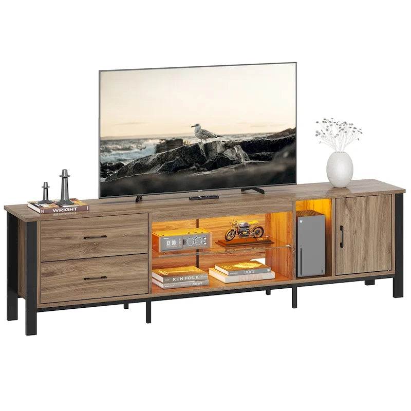 Modern TV Stands for 75/ 80/ 85 inch TV with 2 Drawers - 80 inches 34