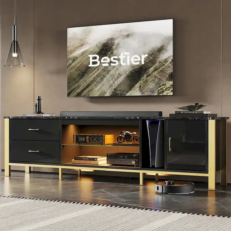 Modern TV Stands for 75/ 80/ 85 inch TV with 2 Drawers - 80 inches 7