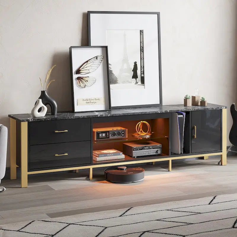 Modern TV Stands for 75/ 80/ 85 inch TV with 2 Drawers - 80 inches 8