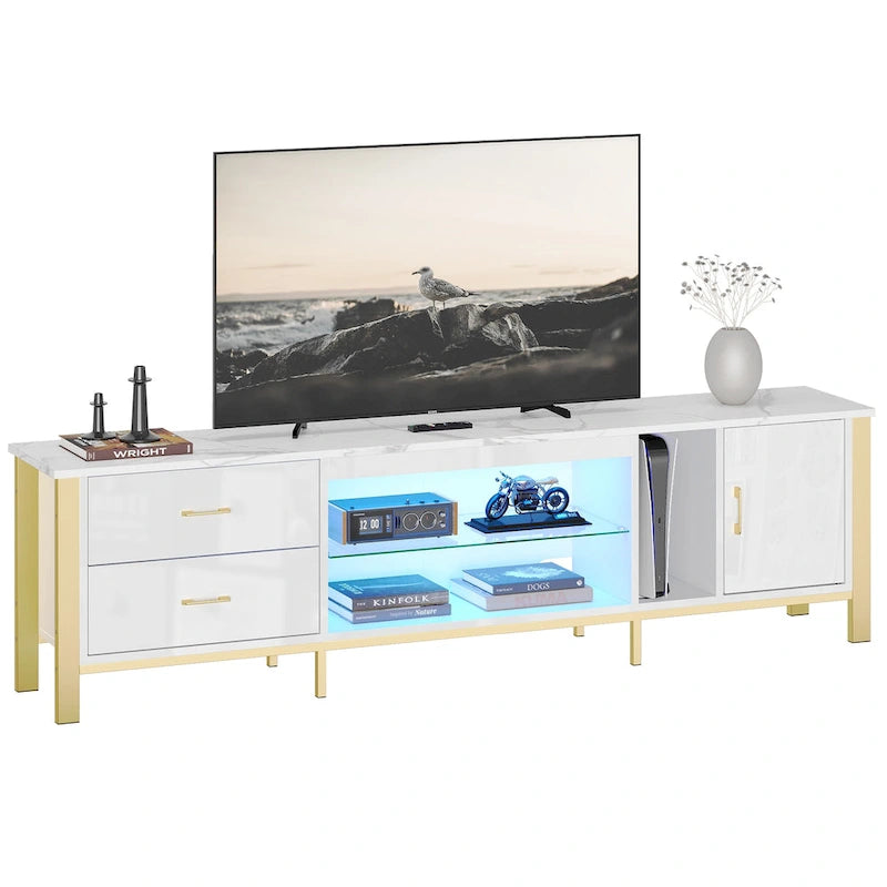 Modern TV Stands for 75/ 80/ 85 inch TV with 2 Drawers - 80 inches 12