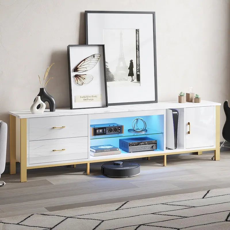 Modern TV Stands for 75/ 80/ 85 inch TV with 2 Drawers - 80 inches 13