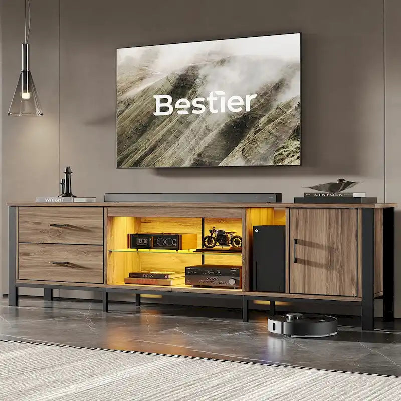 Modern TV Stands for 75/ 80/ 85 inch TV with 2 Drawers - 80 inches 24