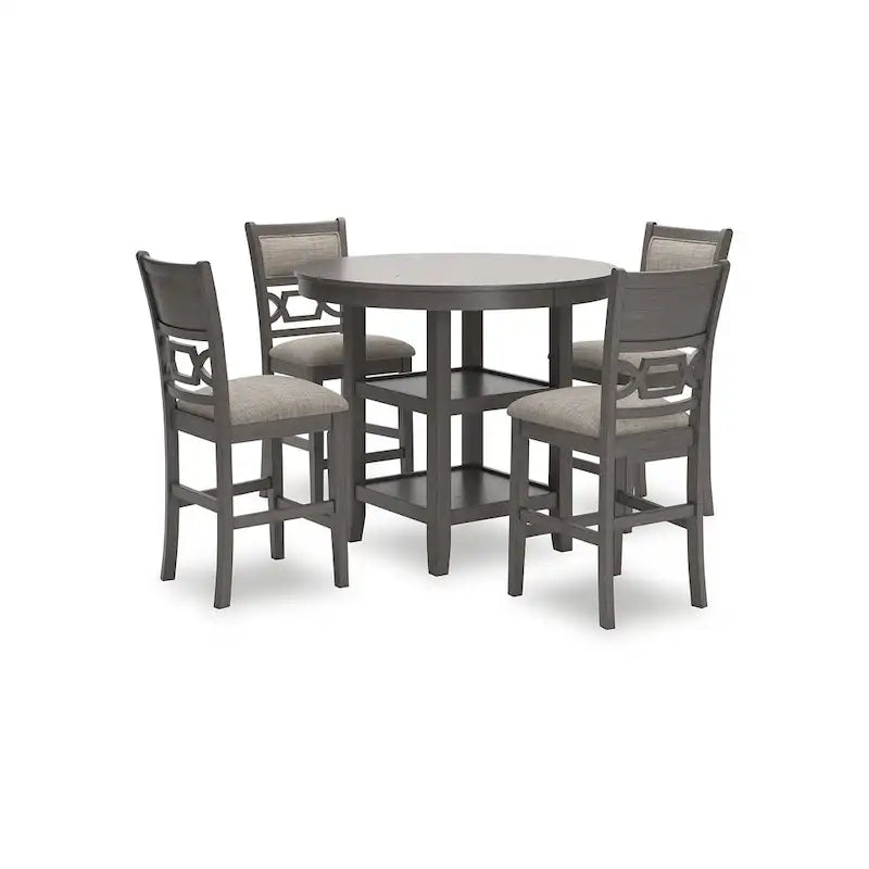 Signature Design by Ashley Langwest Counter Height Dining Table and 4 Barstools (Set of 5) 7
