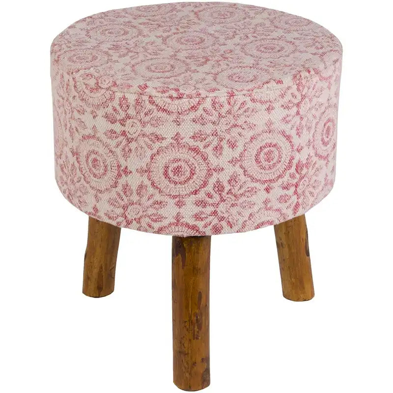 Sgabello Shantanu in legno, boho rosa 4