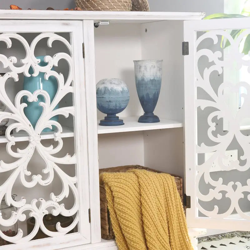 Mobile Credenza Antico con Intaglio Cavo a 3 Ante 10