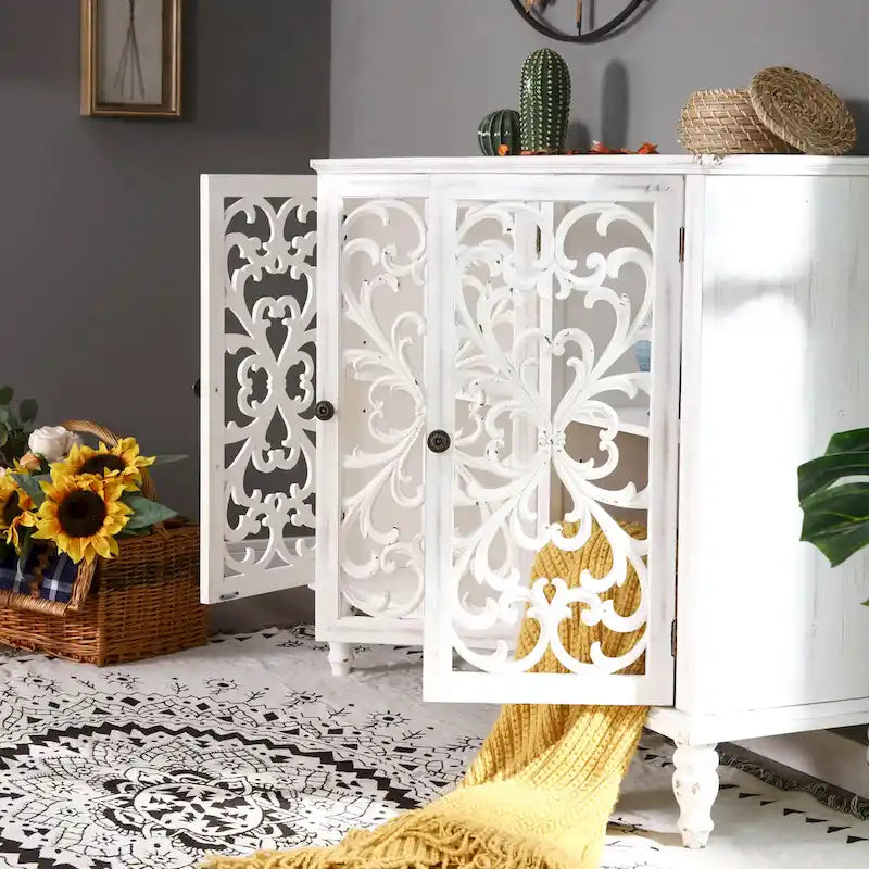 Mobile Credenza Antico con Intaglio Cavo a 3 Ante 11