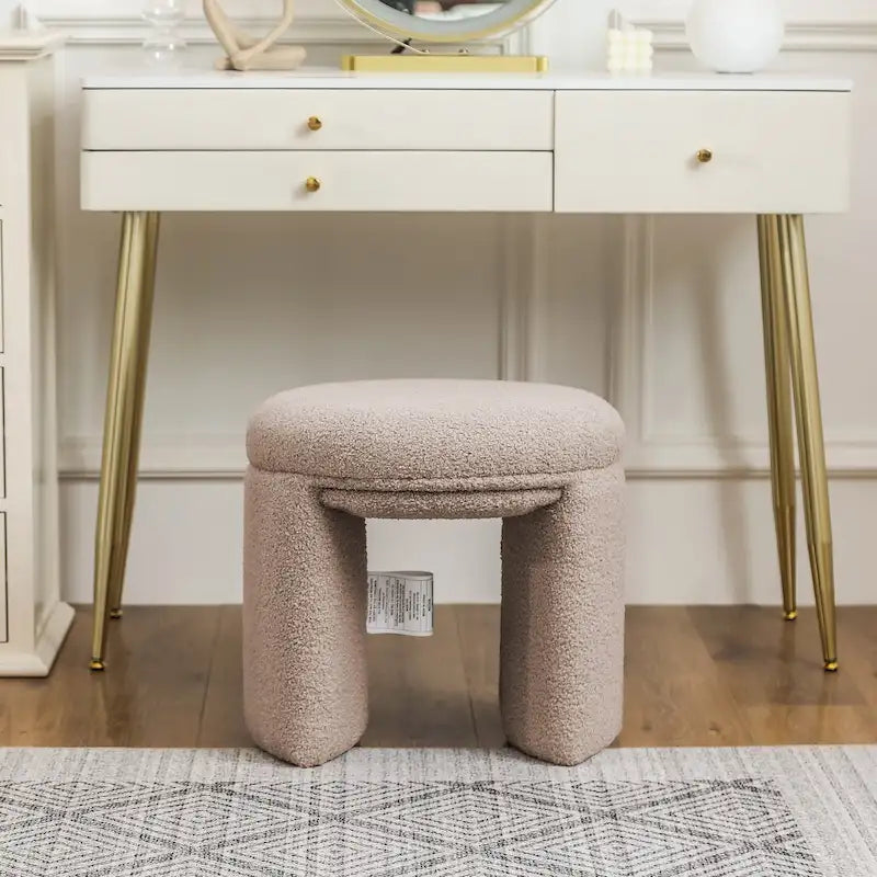 Adeco Ottoman Small Teddy Low Foot Stool Vanity Stool 17