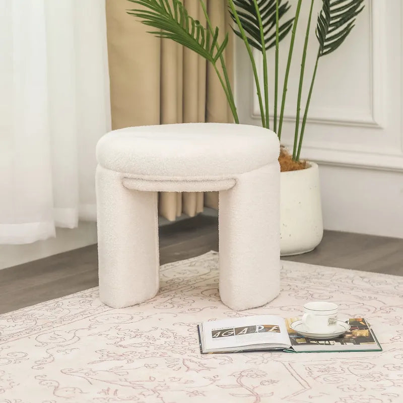Adeco Ottoman Small Teddy Low Foot Stool Vanity Stool 4