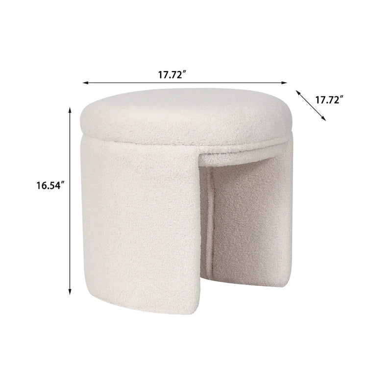 Adeco Ottoman Small Teddy Low Foot Stool Vanity Stool 8
