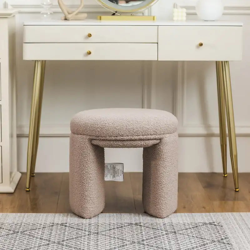 Adeco Ottoman Small Teddy Low Foot Stool Vanity Stool 9