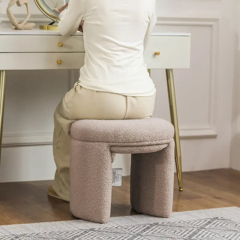 Adeco Ottoman Small Teddy Low Foot Stool Vanity Stool 10