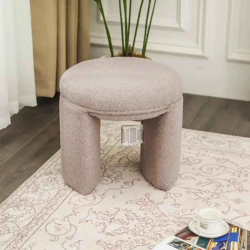 Adeco Ottoman Small Teddy Low Foot Stool Vanity Stool 12