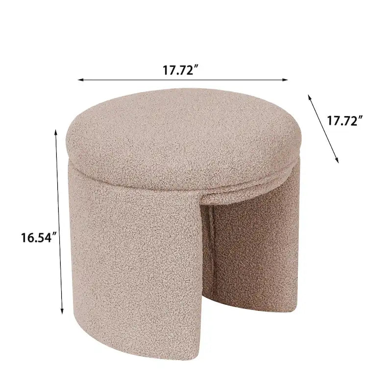 Adeco Ottoman Small Teddy Low Foot Stool Vanity Stool 15
