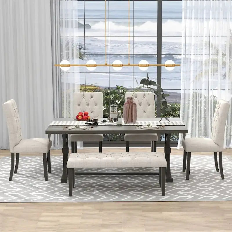 Set da pranzo da 6 pezzi in stile rustico 18