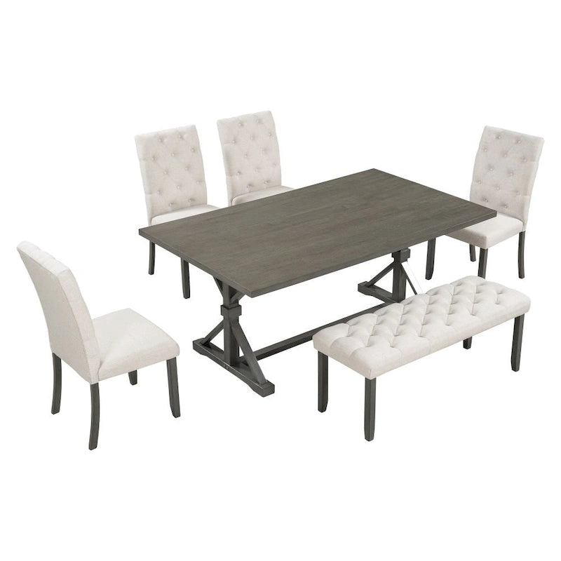 Set da pranzo da 6 pezzi in stile rustico 15