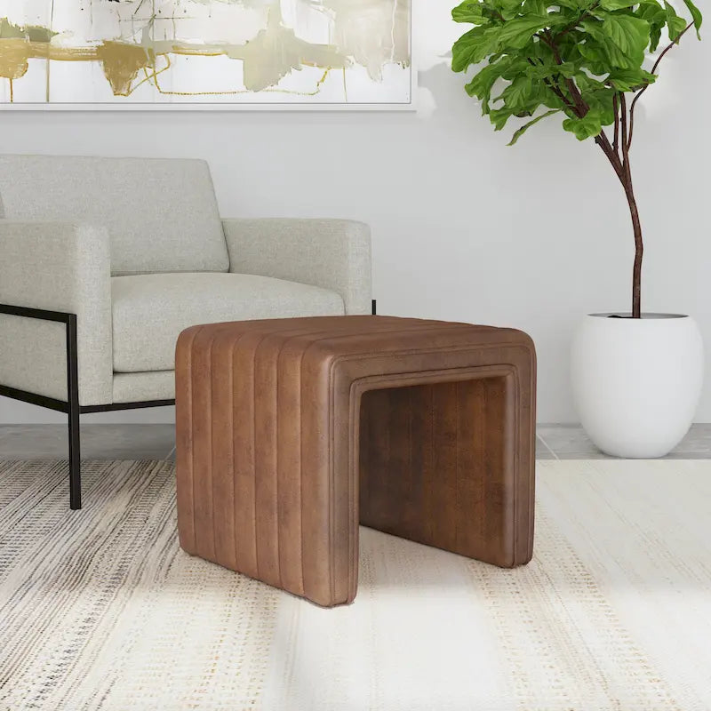 HomePop Modern Channel Ottoman 40
