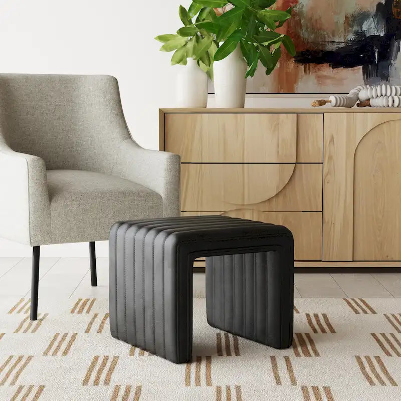 HomePop Modern Channel Ottoman 41