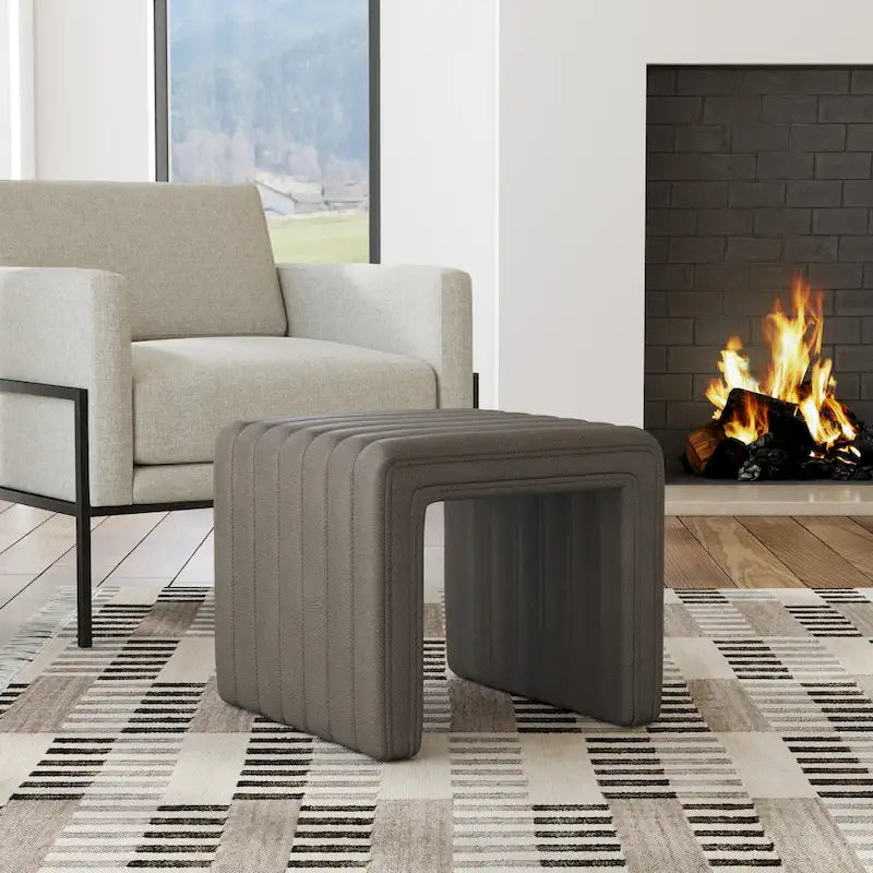 HomePop Modern Channel Ottoman 19