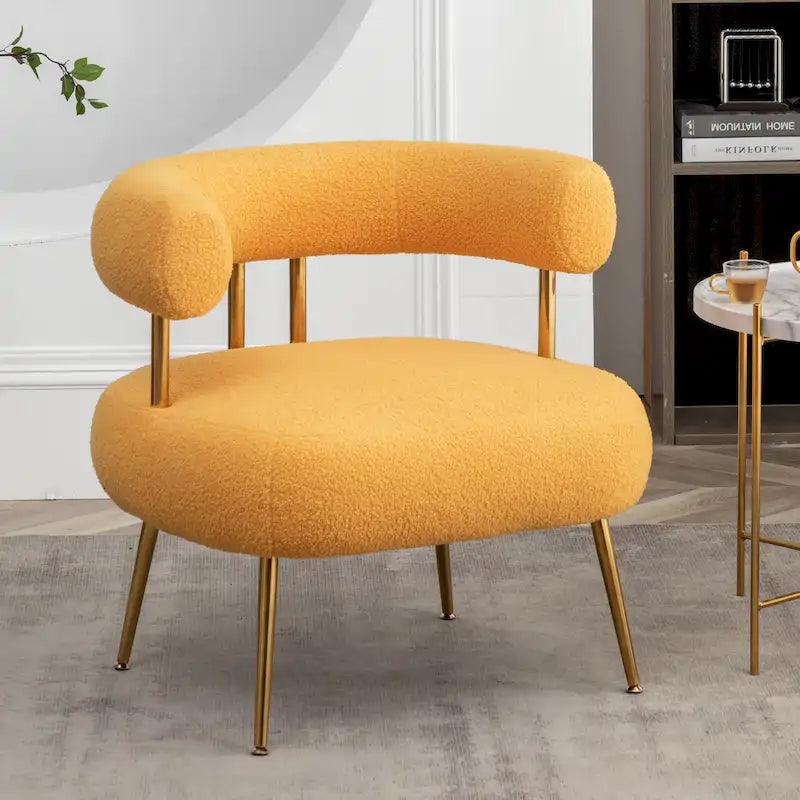 SEYNAR Sedia Vanity Moderna Glam con Schienale Aperto, Imbottita e Comoda, con Gambe Dorate 38