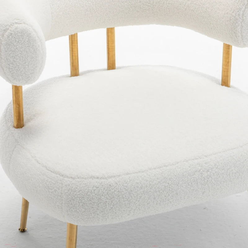 SEYNAR Sedia Vanity Moderna Glam con Schienale Aperto, Imbottita e Comoda, con Gambe Dorate 14