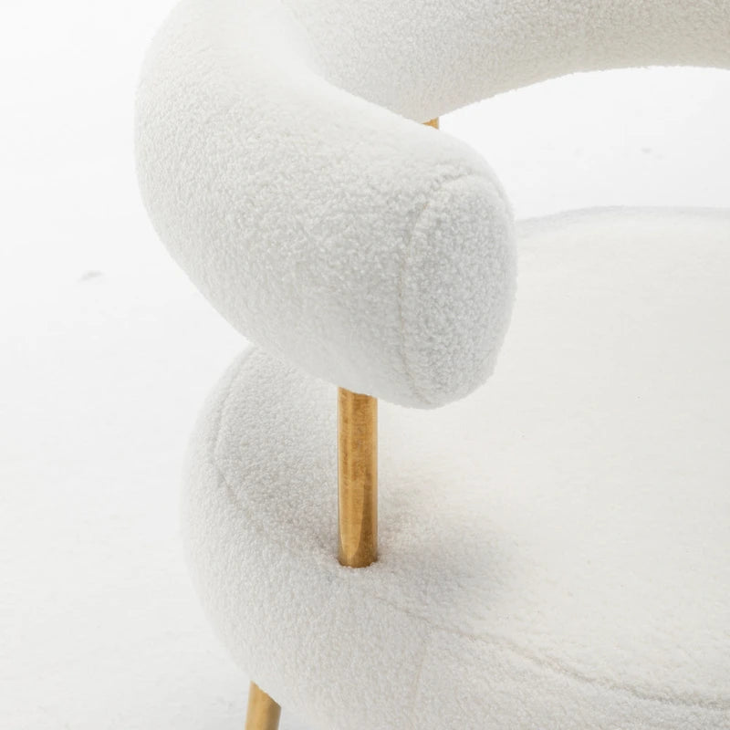 SEYNAR Sedia Vanity Moderna Glam con Schienale Aperto, Imbottita e Comoda, con Gambe Dorate 16