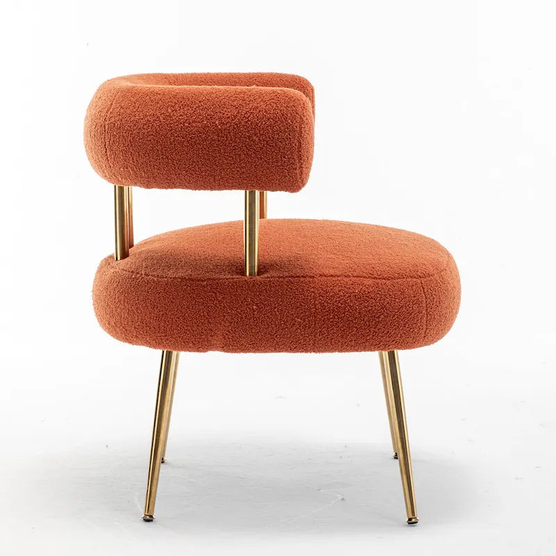 SEYNAR Sedia Vanity Moderna Glam con Schienale Aperto, Imbottita e Comoda, con Gambe Dorate 22