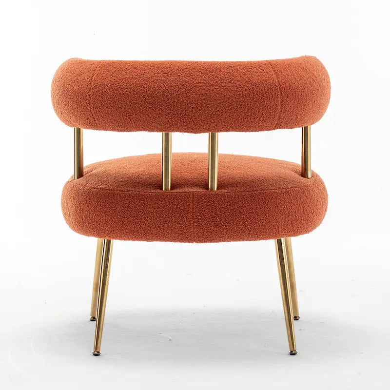 SEYNAR Sedia Vanity Moderna Glam con Schienale Aperto, Imbottita e Comoda, con Gambe Dorate 23