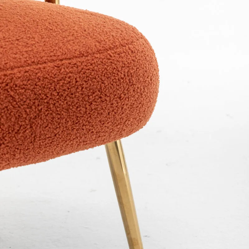 SEYNAR Sedia Vanity Moderna Glam con Schienale Aperto, Imbottita e Comoda, con Gambe Dorate 24