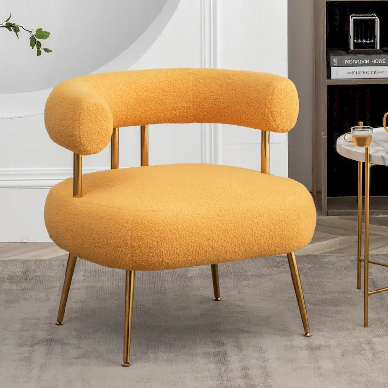 SEYNAR Sedia Vanity Moderna Glam con Schienale Aperto, Imbottita e Comoda, con Gambe Dorate 27