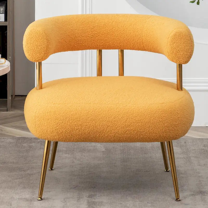SEYNAR Sedia Vanity Moderna Glam con Schienale Aperto, Imbottita e Comoda, con Gambe Dorate 28