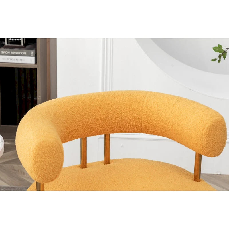 SEYNAR Sedia Vanity Moderna Glam con Schienale Aperto, Imbottita e Comoda, con Gambe Dorate 29