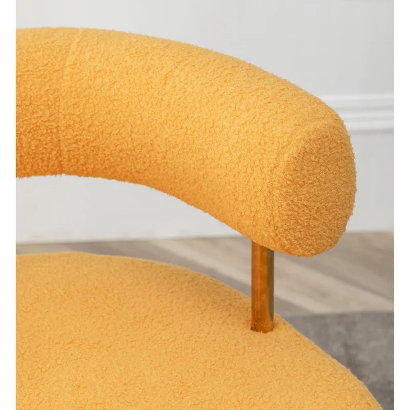 SEYNAR Sedia Vanity Moderna Glam con Schienale Aperto, Imbottita e Comoda, con Gambe Dorate 30