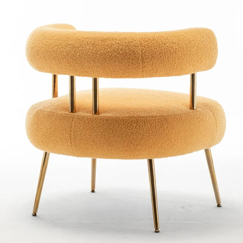SEYNAR Sedia Vanity Moderna Glam con Schienale Aperto, Imbottita e Comoda, con Gambe Dorate 32